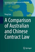 Cover: A Comparison of Australian and Chinese Contract Law - Springer