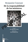 Cover: De la responsabilidad de los ministros - Tecnos