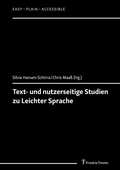 Cover: Text- und nutzerseitige Studien zu Leichter Sprache - Frank & Timme