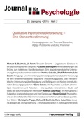 Cover: Journal f&uuml;r Psychologie 2/2015: Qualitative Psychotherapieforschung - eine Standortbestimmung - Journal f&uuml;r Psychologie