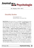 Cover: Journal f&uuml;r Psychologie 2/2018: Disability Studies - Journal f&uuml;r Psychologie