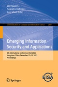 Cover: Emerging Information Security and Applications - Springer