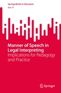 Cover: Manner of Speech in Legal Interpreting - Springer
