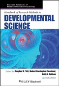 Cover: Handbook of Research Methods in Developmental Science - Wiley-ISTE