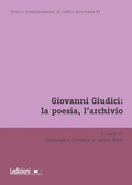 Cover: Giovanni Giudici: la poesia, l'archivio - Ledizioni