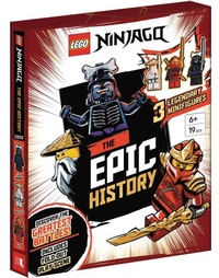 Enlarge image Cover: LEGO (R) NINJAGO (R): The Epic History (with Kai, Lord Garmadon and Master Wu minifigures and fold-out play scene) - Buster Books
