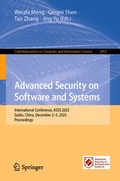 Cover: Advanced Security on Software and Systems - Springer