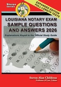 Cover: Louisiana Notary Exam Sample Questions and Answers 2026 - Quid Pro, LLC
