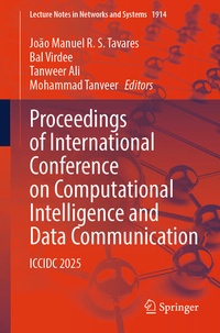 Enlarge image Cover: Proceedings of International Conference on Computational Intelligence and Data Communication - Springer