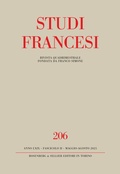 Cover: Studi Francesi 206 - Rosenberg & Sellier