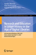 Cover: Research and Education in Urban History in the Age of Digital Libraries - Springer