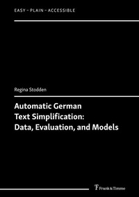 Enlarge image Cover: Automatic German Text Simplification: Data, Evaluation, and Models - Frank & Timme