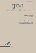 Cover: IJCOL - Italian Journal of Computational Linguistics Volume 11, Number 2 december 2025 Special Issue - Accademia University Press
