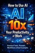 Cover: How to Use AI to 10x Your Productivity at Work: Practical Tools, Prompts, Workflows & Real Examples (Future-Proof Your Career, #5) - NextStep Professional