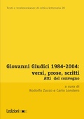 Cover: Giovanni Giudici 1984-2004: versi, prose, scritti - Ledizioni