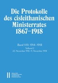 Cover: Die Protokolle des cisleithanischen Ministerrates 1867-1918, Band VIII: 1914-1918 - Verlag der &ouml;sterreichischen Akademie der Wissenschaften