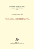 Cover: Filologia interpretativa - Edizioni Di Storia E Letteratura