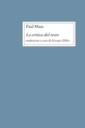 Cover: La critica del testo - Edizioni Di Storia E Letteratura