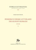 Cover: Pensiero e forme letterarie dei giuristi romani - Edizioni Di Storia E Letteratura