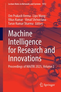 Enlarge image Cover: Machine Intelligence for Research and Innovations - Springer