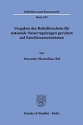 Bild: Vorgaben des Beihilfeverbots f&uuml;r nationale Steuerregelungen gerichtet auf Familienunternehmen - Duncker & Humblot