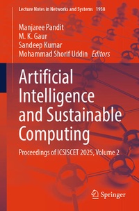 Enlarge image Cover: Artificial Intelligence and Sustainable Computing - Springer