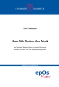 Cover: Hans G&aacute;ls Denken &uuml;ber Musik - epOS-Verlag