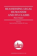 Cover: Reassessing Legal Humanism and its Claims - Edinburgh Studies in Law