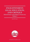 Cover: Enlightenment, Legal Education, and Critique - Edinburgh Studies in Law