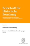Cover: Vor dem Bauernkrieg - Duncker & Humblot