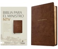 Cover: Biblia Para El Ministro Ntv, Letra Grande Con Filament (Sentipiel, Caf&eacute;, Letra Roja) - Tyndale House Publishers