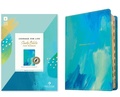 Cover: NLT Courage for Life Study Bible for Women, Filament Enabled (Leatherlike, Brushed Aqua Blue, Indexed, Red Letter) - Tyndale House Publishers