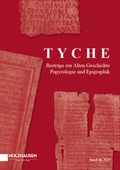 Cover: Tyche Jahresband 40 - Holzhausen Verlag