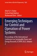 Cover: Emerging Techniques for Control and Operation of Power Systems - Springer