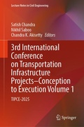 Cover: 3rd International Conference on Transportation Infrastructure Projects - Conception to Execution Volume 1 - Springer