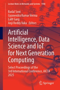 Enlarge image Cover: Artificial Intelligence, Data Science and IoT for Next Generation Computing - Springer
