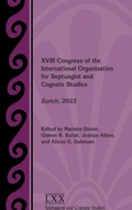 Cover: XVIII Congress of the International Organization for Septuagint and Cognate Studies - SBL Press