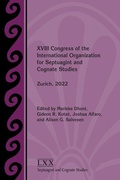 Cover: XVIII Congress of the International Organization for Septuagint and Cognate Studies - SBL Press