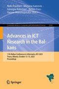 Cover: Advances in ICT Research in the Balkans - Springer