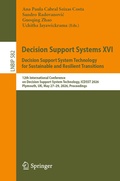 Cover: Decision Support Systems XVI. Decision Support System Technology for Sustainable and Resilient Transitions - Springer