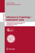 Cover: Advances in Cryptology - EUROCRYPT 2026 - Springer