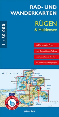Bild vergrößern Bild: Rad- und Wanderkarten-Set Rügen & Hiddensee - grünes herz