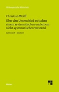 Cover: &Uuml;ber den Unterschied zwischen dem systematischen und dem nicht-systematischen Verstand - Meiner