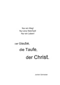 Cover: Der Glaube, die Taufe, der Christ - BoD - Books on Demand