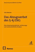Cover: Das Abzugsverbot des &sect; 4j EStG - Nomos