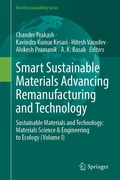 Cover: Smart Sustainable Materials Advancing Remanufacturing and Technology - Springer
