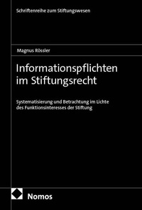 Enlarge image Cover: Informationspflichten im Stiftungsrecht - Nomos