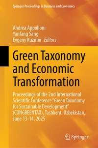 Enlarge image Cover: Green Taxonomy and Economic Transformation - Springer