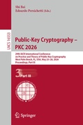 Cover: Public-Key Cryptography - PKC 2026 - Springer