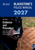 Cover: Blackstone's Police Manual Volume 2: Evidence and Procedure 2027 - Oxford University Press